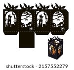 halloween box or lantern... | Shutterstock .eps vector #2157552279