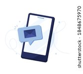 new message on the smartphone... | Shutterstock .eps vector #1848675970