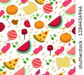 seamless fruit pattern with... | Shutterstock .eps vector #1284436966