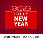 happy new year 2020 with square ... | Shutterstock .eps vector #1554772136