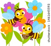 busy bees flying around... | Shutterstock .eps vector #1461645593