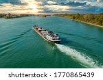Barge Travels On The Rhine In...