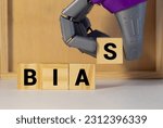 Small photo of Wooden blocks with the word Bias. Prejudice. Personal opinions. Preconception.