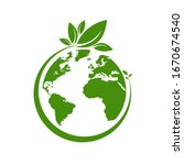 ecology world symbol  icon. eco ... | Shutterstock .eps vector #1670674540