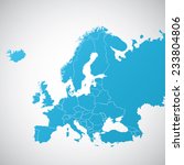 europe vector political map  | Shutterstock .eps vector #233804806