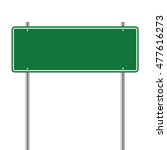 Sign Road Green Blank  Vector...