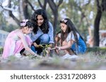 Small photo of Children join as volunteers for reforestation, earth conservation activities to instill in children a sense of patience and sacrifice, doing good deeds and loving nature.