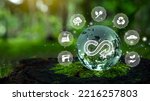 Small photo of Circular economy concept.The concept of eternity, endless and unlimited, circular economy for future growth of business and environment sustainable.