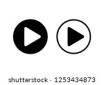 play icon. play button vector... | Shutterstock .eps vector #1253434873