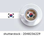 south korea flag with a tasty... | Shutterstock .eps vector #2048236229