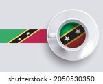 saint kitts and nevis flag with ... | Shutterstock .eps vector #2050530350