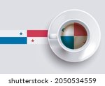 panama flag with a tasty coffee ... | Shutterstock .eps vector #2050534559