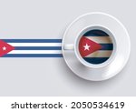 cuba flag with a tasty coffee... | Shutterstock .eps vector #2050534619