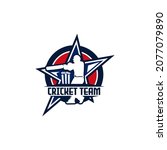 cricket sport team club logo... | Shutterstock .eps vector #2077079890