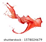 Red Juice Splash Isolated On A...