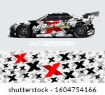 racing car wrap design vector.... | Shutterstock .eps vector #1604754166
