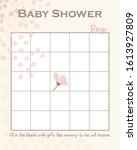 baby shower bingo layout... | Shutterstock .eps vector #1613927809
