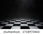 Empty chess board with smoke...