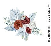 watercolor winter floral... | Shutterstock . vector #1881421849