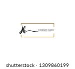 jh initial handwriting logo... | Shutterstock .eps vector #1309860199