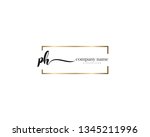 ph initial handwriting logo... | Shutterstock .eps vector #1345211996