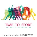 color sport background.... | Shutterstock .eps vector #613872593