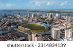 City of Aracajú With river, and football stadium in Sergipe, Northeast Brazil