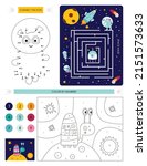 space activity pages for kids.... | Shutterstock .eps vector #2151573633