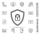 lock in the shield icon. virus... | Shutterstock . vector #1201572709