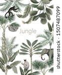 tropical jungle slogan palm... | Shutterstock .eps vector #1507487099
