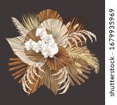 boho bouquet dried palm leaves... | Shutterstock .eps vector #1679935969