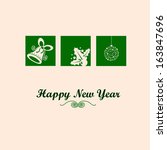 christmas card in green with... | Shutterstock .eps vector #163847696