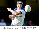 Small photo of Hong Kong - 29 June 2019: Myung Jun Lee of South Korea passes the ball during the Asia Rugby Championship match between Hong Kong and South Korea.