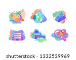 set icons with travel  airplane ... | Shutterstock .eps vector #1332539969