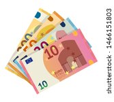 Euro Banknotes Flat Vector...