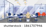 modern office open space for... | Shutterstock .eps vector #1861707946