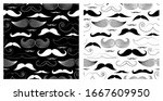moustache. vector seamless... | Shutterstock .eps vector #1667609950