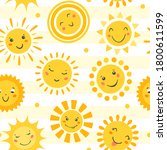 sun seamless pattern. vector... | Shutterstock .eps vector #1800611599