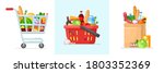 vector set of supermarket... | Shutterstock .eps vector #1803352369