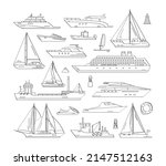Hand Drawn Maritime Ships....