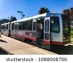 SAN FRANCISCO, UNITED STATES - Open door to the Muni Metro, a light rail system serving San Francisco, operated by the San Francisco Municipal Railway, Dolores Park station.