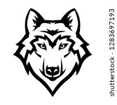 Logo Mascot Wolf Head Line Art