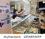 Small photo of November, 2020 - Bangkok, Thailand: Thai people spend benefits of Khon-La-Kring, the 50-50 co-payment program, on small food venders. The 50-50 co-payment program is Thai government’s economic stimulu