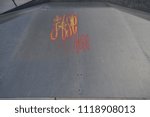 Small photo of Drawing of Jase was here tagged in urban graffiti on a flat ramp