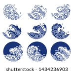 water and ocean wave line logo... | Shutterstock .eps vector #1434236903