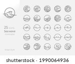 sea wave line art minimalist... | Shutterstock .eps vector #1990064936