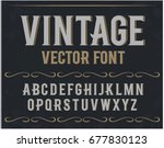 vector vintage label font.... | Shutterstock .eps vector #677830123