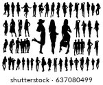 big set of woman and man... | Shutterstock .eps vector #637080499