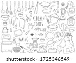 hand drawn illustration kitchen ... | Shutterstock .eps vector #1725346549