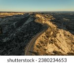 Aerial view of Scenic Byway 12 Hogback in Utah, USA